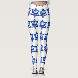Legging sorvete de bandeira israelita engraçado