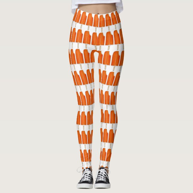 Legging Sorvete de Cremíssil de Creme laranja Impressão (Frente)