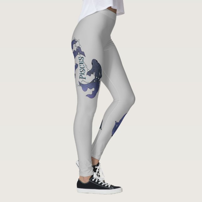Legging Sou uma Peixes. Trendy Peixes - Símbolo Zodiac Leg (Direita)