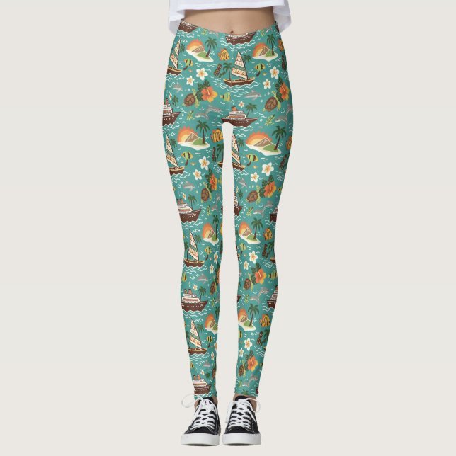 Legging South Pacific Cruise Island Adventure Design (Frente)