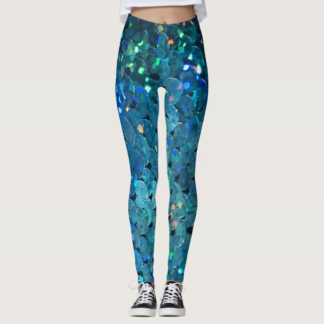 Legging Sparkle de Sequências: Fundo do Abstrato de Macro (Frente)