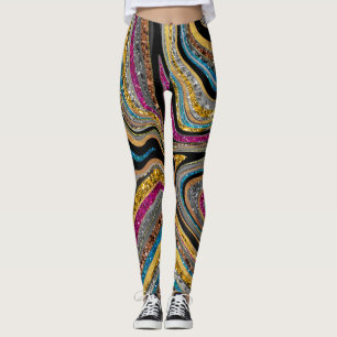 Legging Sparkle Glam Glitter - cinza de arte de mármore
