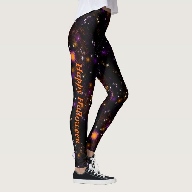 Legging Sparkle Star Sky Halloween Laranja e Roxo (Direita)