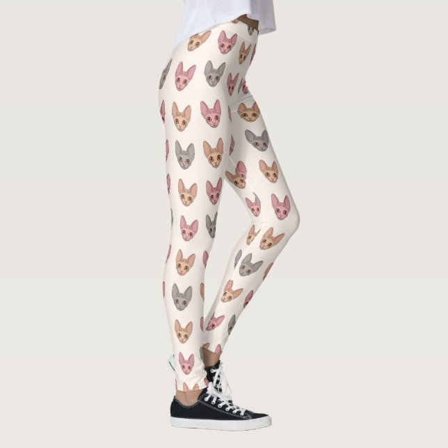 Legging Sphynx Cat Cute Unique Pet Pattern (Direita)