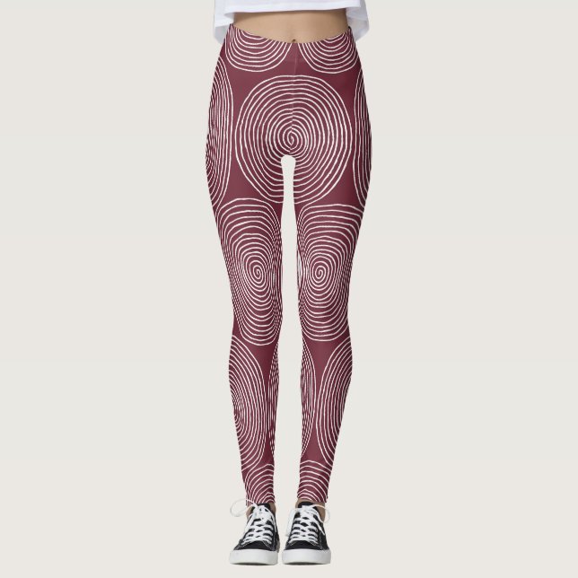 Legging Spiraleado Whimsy: Composição Artística Vintage (Frente)
