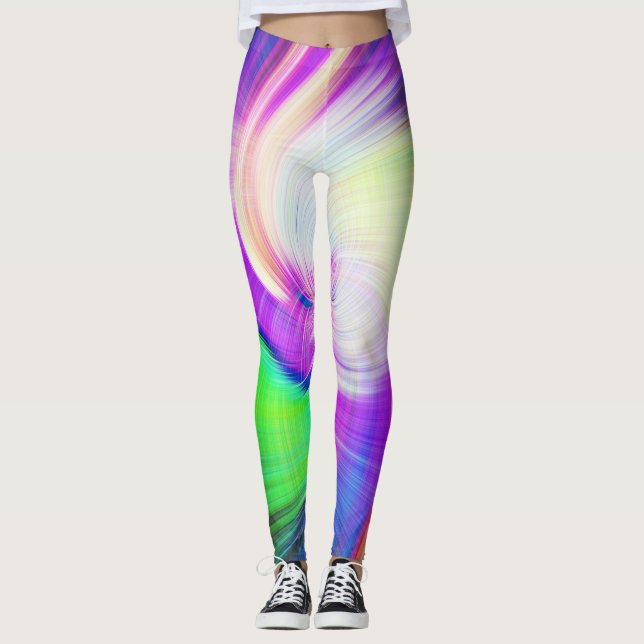Legging SPIRALFLUO - Fratura Moderna Colorida Psicedélica  (Frente)