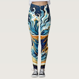 Legging Splash Oceânico de Café
