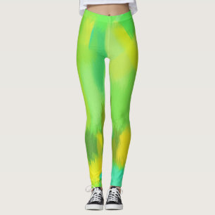 Legging Splatter amarelo da pintura do limão