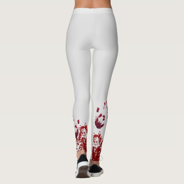 Legging Splatter sangrento com as mãos sangrentas que (Verso)