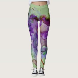 Legging Splatter verde & roxo original, louco da pintura