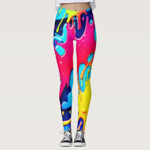 Legging Splatterfest: Uma Confusão Colorida