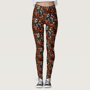 Legging Spooky Cat e Pumpkins