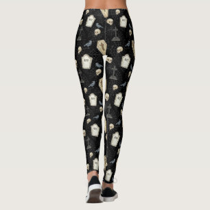 Legging Spooky Coffin e Raven Halloween