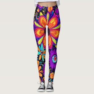 Legging Spooky Floral Art