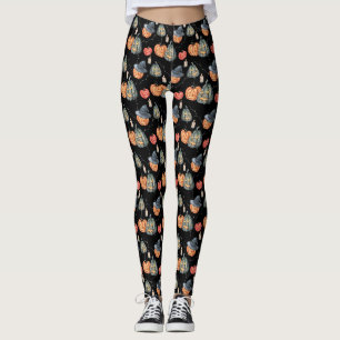 Legging Spooky Watercolor Pumpkins