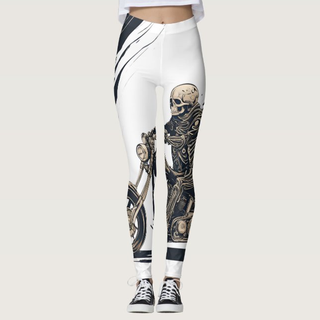 Legging squellete en moto (Frente)