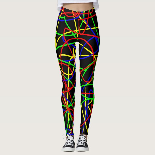 Legging Squiggles coloridos loucos (Frente)