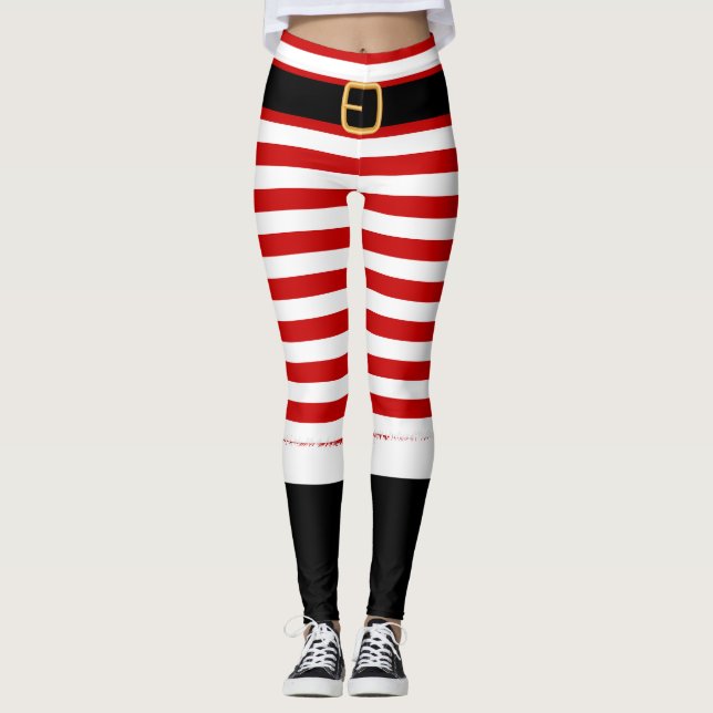 Legging Sra. Papai Noel, vermelha e branca (Frente)
