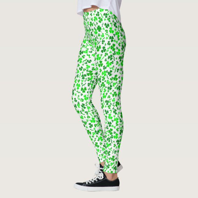 Legging St Patrick's Day Green Shamrocks Confetti (Esquerda)