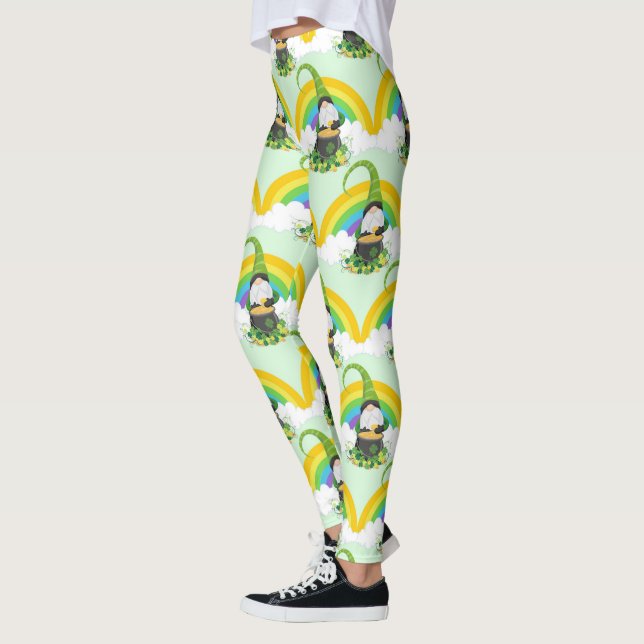 Legging St Patricks Day Rainbow Leprechaun Lucky Charms (Esquerda)