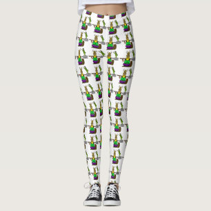 Legging St. Urho com o gafanhoto em caneleiras do
