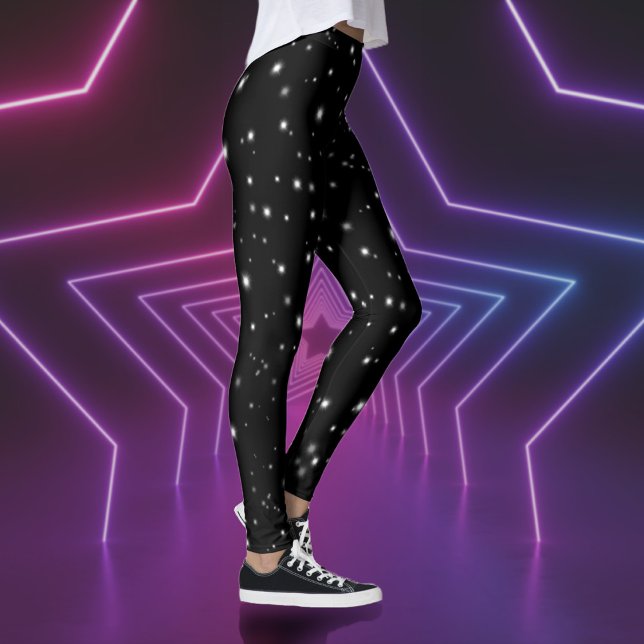 Legging Starlight Sparkles Black and White Stars (Criador carregado)