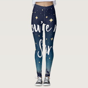 Legging Starry Night Sky com "Você é Minha Estrela" em Bra