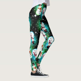 Legging Starry Night Snowman Natal
