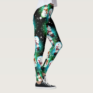 Legging Starry Night Snowman Natal