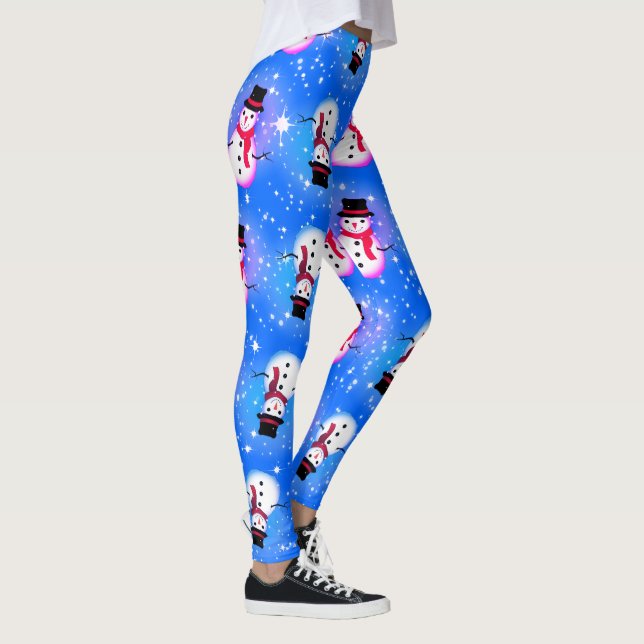 Legging Starry Night Snowman Natal (Direita)