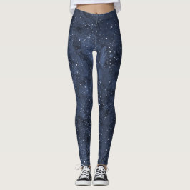 Legging Starry Night Watercolor Sky