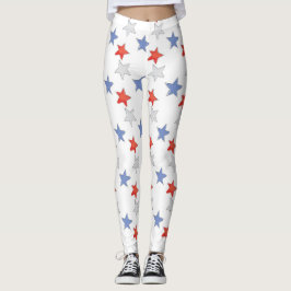 Legging Stars Azul Vermelho Patriótico
