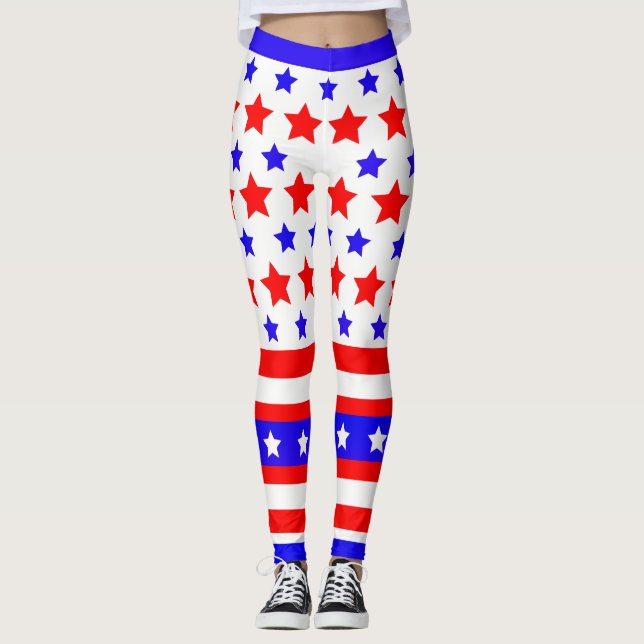 Legging Stars e Stripes Patrióticos dos EUA (Frente)