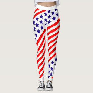 Legging Stars e Stripes Patrióticos dos EUA