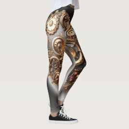 Legging Steampunk Elegant Clockwork Gear Heart