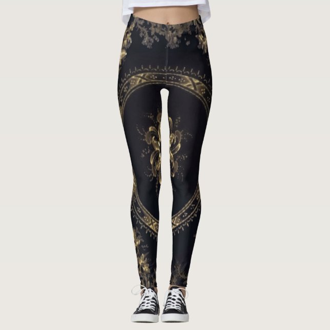 Legging Steampunk Victoria azul/preto (Frente)