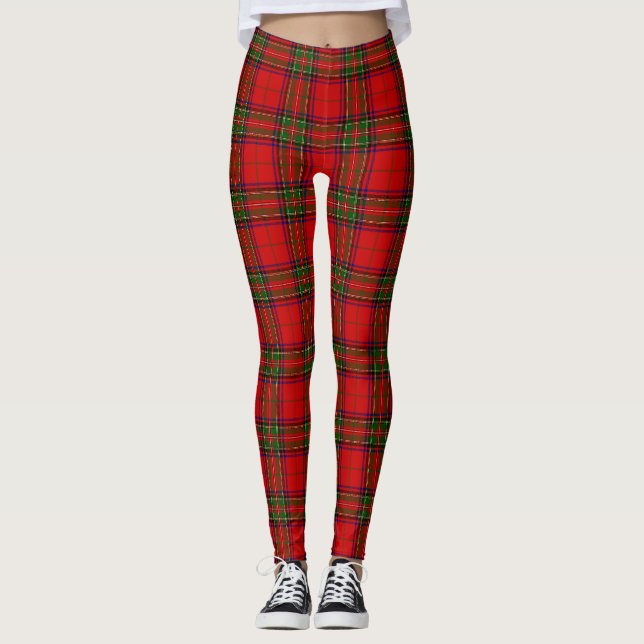 Legging Stewart / Stuart tartan xadrez vermelha (Frente)