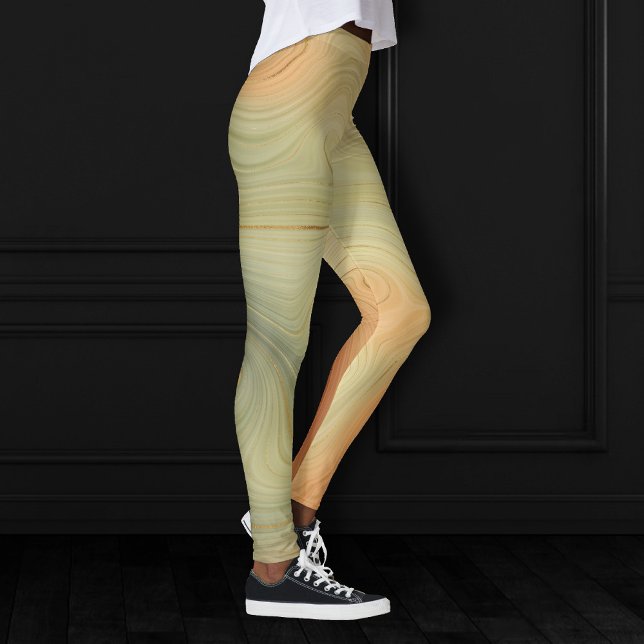 Legging Strata de ouro | Pessegueiro Laranja Verde Queimad (Criador carregado)
