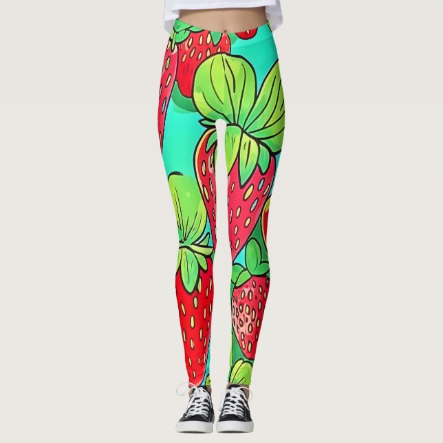Legging Strawberry Pop Art Pattern (Frente)
