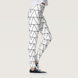 Legging Stripe Chevron Preto e Branco
