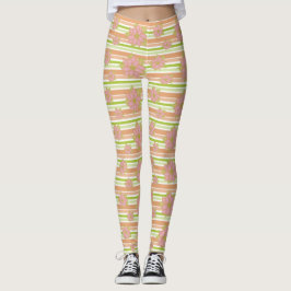 Legging Stripe e Mistura Floral