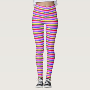 Legging Stripes - Azul Púrpura Amarelo Verde Amarelo Cor-