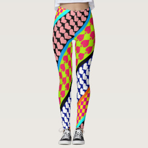 Legging Stripes Corações Ouros Boho Mistura Design