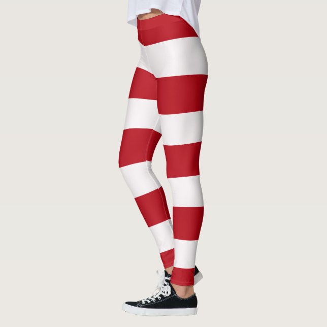Legging Stripes de Adoração Vermelha e Branca (Esquerda)
