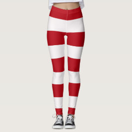 Legging Stripes de Adoração Vermelha e Branca