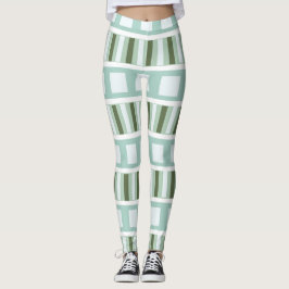 Legging Stripes de Praça Verde Teal