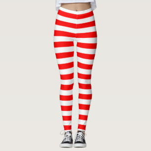 Legging Stripes Horizontais Vermelhas e Brancas