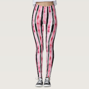 Legging Stripes Negras Brancas Girassas