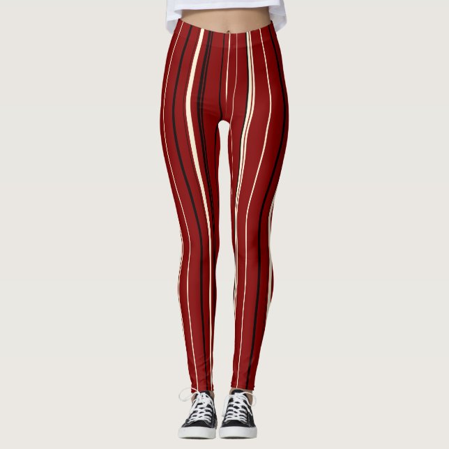 Legging Stripes Vermelhas e Pretas (Frente)