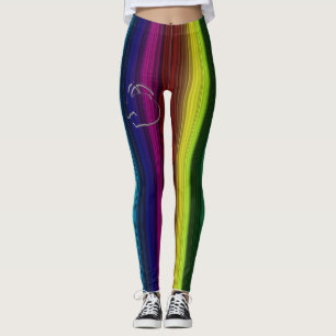 Legging Stripes Verticais Coloridas Com Logotipo Bull
